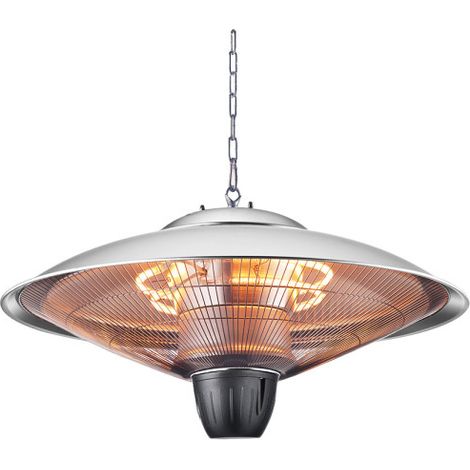 Stufa da Esterno Sospesa Koel Silver 2000W 2 Potenze IP34 (100xØ60x60cm)