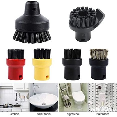 Lot de 6 brosses rondes pour nettoyeur vapeur Kärcher SC1 SC2 SC3 SC4 (1/5)