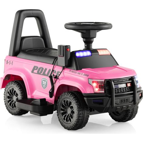 Electric Todders Toy Police Car 6V Battery Kids Ride On Car w/ Megaphone