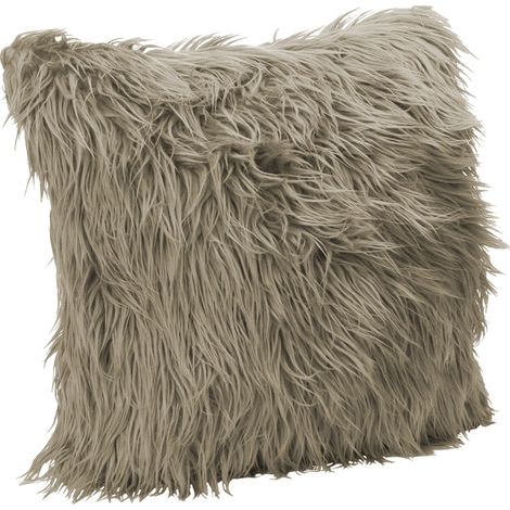 Cuscino Decorativo A Pelo Lungo Imbottitura Compresa Pelliccia Sintetica 45x45Cm Tortora (1/3)