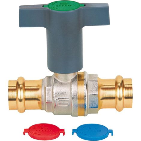 Effebi Trinkwasserkugelhahn Presstige T-Griff, 35mm, 40 bar, 120 Grad C, Messing