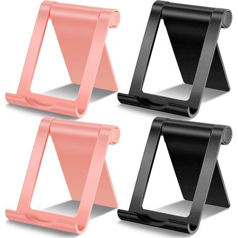 Set mit 4 faltbaren, universellen Handyhaltern mit mehreren Winkeln, kompatibel mit den meisten Handys und Tablets, für Büro (n (1/5)