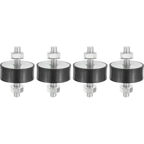 20 x 50 mm Rubber Bushing Bushings, 4 Pcs Anti-Vibration Cylindrical Rubber Mounts M6 with Nuts for Garage Engines Air Compressors (Type VV) (1/5)
