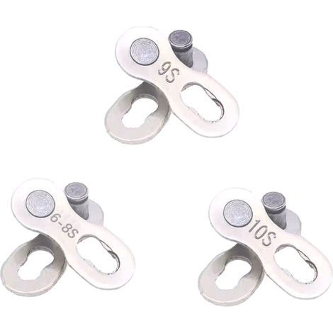 Chaîne de Vélo, 3 Pcs Maillons de Chaîne de Vélo, Connecteur de Chaîne Bicyclette, de Fixation Rapide pour Maillons de Chaîne de Vélo 6-7-8, 9, 10 Vitesses (1/5)