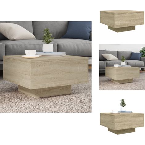 Table basse chêne sonoma 55x55x31 cm bois d'ingénierie - Table Basse - Meuble Salon - Table D'appoint - Design Moderne - Bois D'ingénierie (1/5)