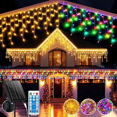 2500mAh Solaire Guirlande Lumineuse Extérieure,25+5M 800LED Guirlande LED étanche Noel Extérieur, Avec 8 modes & minuterie et mémoire Deco Noel Extérieur (1/5)