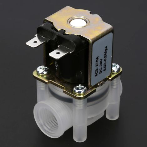 Électrovanne en plastique 1/4 pouce normalement fermée (N/C), 24 V CC, pour machine à eau pure (1/5)