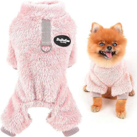 Haustierbekleidung, Hundebekleidung Herbst/Winter --- Dreifarbiger Fleecemantel für vier Beine mit Schnalle - Fächerfarbe - Größe M