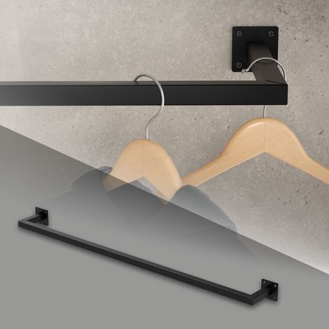 ML-Design Appendiabiti Porta Asciugamani con Attacco a Parete 110 x 12 cm in Acciaio Nero per Bagno Cucina Soggiorno Balcone Camera da Letto Porta Salviette da Muro Salvaspazio Peso Supportato 50 kg (1/5)