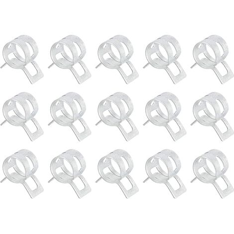 15Pcs Collier À Ressort Pour Tuyau De Carburant/Silicone Argent (1/5)