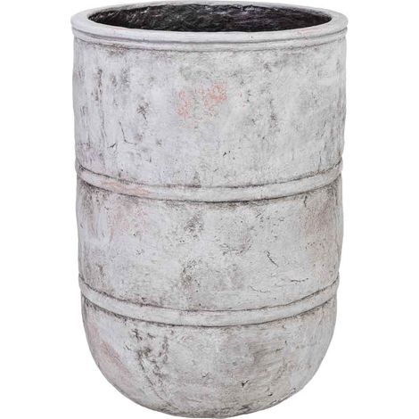 Macetero de fibra de vidrio blanco 29x29x42cm