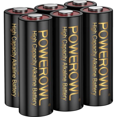 POWEROWL Piles Alcalines A23 12V Haute Capacité Premium Lot de 6 Compatible MN21 GP23AE 23A (1/5)