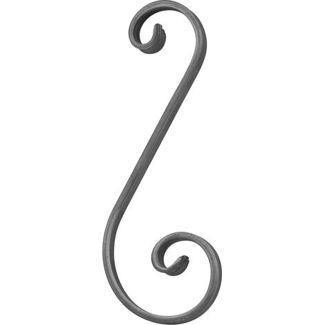 Barre de balustrade Element en S 100 x 260 mm - Pointe de tige pour rampe d'escalier, fer forgé (1/5)