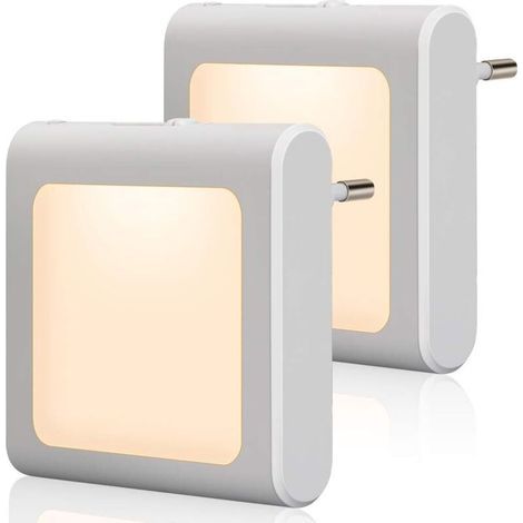 Luce notturna con sensore crepuscolare, 2 pezzi, luminosità regolabile in modo continuo. Ideale per la cameretta dei bambini, le scale, la camera da letto, la cucina, come lampada di orientamento, luc (1/5)