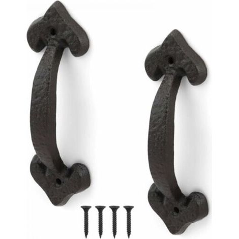 BUNTHAUS Poignée de porte coulissante 2 pièces, poignée de porte rétro, gamme complète d'accessoires, pour portes de hangar, portes de garage, armoires