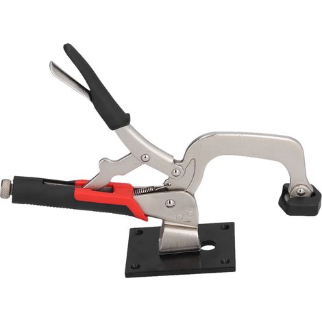 Pince de serrage d'établi horizontale, fixation bois, positionnement réglable, clip rotatif mobile (1/5)