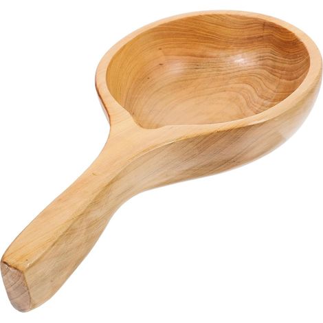 Louche en Bois Naturel à Long Manche 35 CM – Cuillère à Eau Pratique pour Salle de Bain Sauna et Jardin – Accessoire Polyvalent Robuste en Bois Massif pour Puiser et Arroser (1/5)