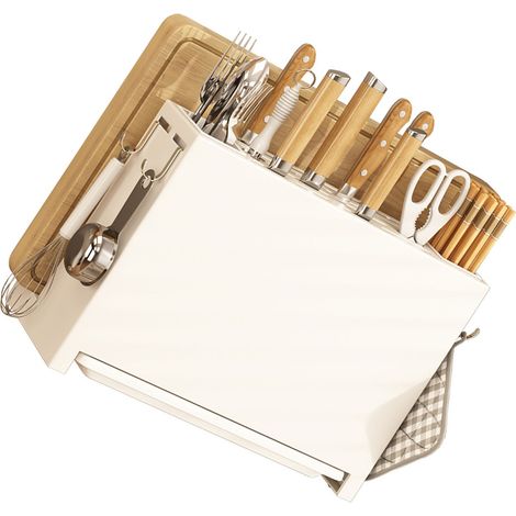 Porte-baguettes et planche à découper combinés, rangement de comptoir pour couteaux, accessoires de rangement pour aliments et égouttoirs à couteaux. (1/5)