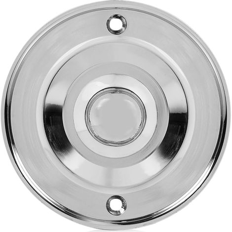 Einfacher Klingelknopf Chrom klassisches Design, Klingeltaster rund  Ø 6,3cm (1/5)