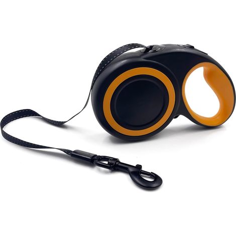 Laisse rétractable à 360° pour chien anti emmêlement avec bande réfléchissante en 16 pieds Nylon (1/5)