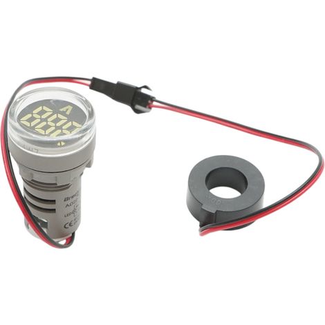Indicatore digitale amperometro a LED bianco 0-100A, 220V/380V Ø 22mm Breckner Germany (1/5)