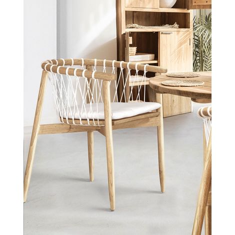Nala - Chaise en teck massif et cordage blanc (1/5)