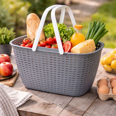 Einkaufskorb mit Henkel 23 L-Y54230970-Grau