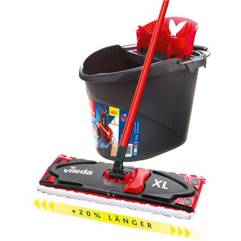 Vileda Ultramax XL Bodenwischer-Set 42 cm Eimer mit PowerPresse Flachwischer Wischmopp