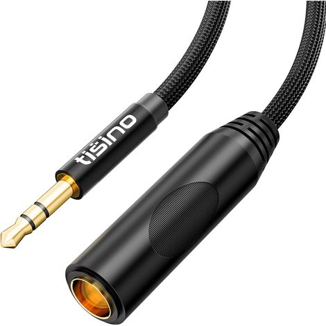 Adaptateur de casque de 6,35 mm femelle vers 3,5 mm mâle, mini adaptateur stéréo de 6,35 mm vers 3,5 mm pour amplificateurs, guitares, écouteurs, ampli etc. – 0,3 m (1/5)