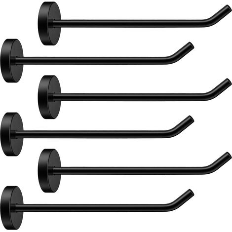 6er-Pack Kleiderhaken aus Edelstahl, 20,5 cm, schwarz, Handtuchhaken, Wandhaken mit Schrauben, robuste Wandhaken für Mäntel, Hüte, Handtücher (1/5)