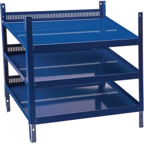 Elemento ripiano LOGS 20 A520xL540xP390mm blu RAL 5022 con fustellatura 3 file LOGS (1/4)