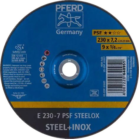 Disco da taglio pferd psf steelox ossido di alluminio 22.80 cm