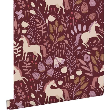 papier peint licornes violet foncé - ESTAhome (1/5)