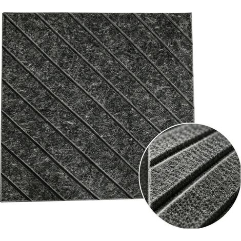 Pannello acustico a parete - 5 pezzi - 60x60cm - Motivo a linee Grigio scuro (1/2)