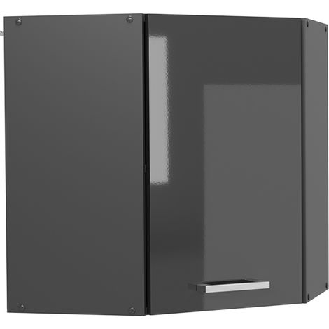Mobile angolare da cucina R-Line, Antracite lucido, 57 cm, Vicco