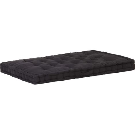 Palettensitzkissen Baumwolle 120x80x10 cm Schwarz (1/5)