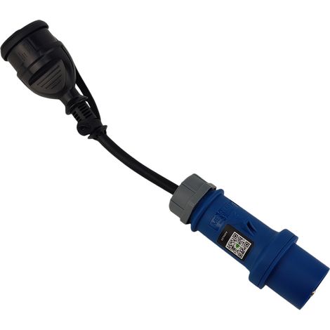Adattatore da campeggio 0,33 m da spina CEE 16A/3P a presa Schuko IP44 (1/5)