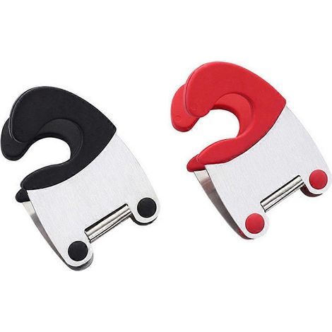 Support de cuillère en acier inoxydable, pinces flexibles pour casserole, repose-cuillère anti-brûlure, fixation pour casserole (couleur aléatoire)-7.50X5.00X5.00CM (1/4)