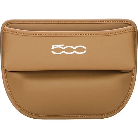 (1 pièce - Dark Kha-500) Organisateur d'espace pour siège auto, sac latéral avec trou pour câble de chargement, boîte de rangement universelle pour siège auto Fiat 500 (1/5)