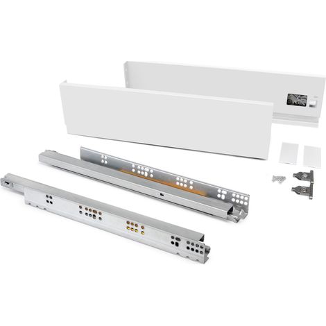 Cassetto esterno Vertex 60 kg altezza 93 mm, 500, Verniciato bianco, Acciaio, 1 Pz. 3179012 EMUCA (1/3)