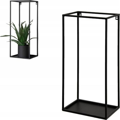 Supporto per fiori in metallo, supporto per fiori sospeso, nero, Landes L 19x25x62cm (1/5)