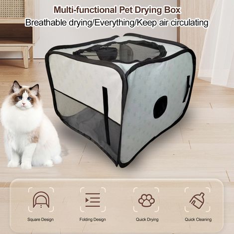 Séchoir pliable pour chiens et chats - Grande capacité de séchage - Idéal pour le bain et le séchage des animaux - Libérez vos mains et offrez à vos animaux une expérience de séchage digne d'un salon (1/2)