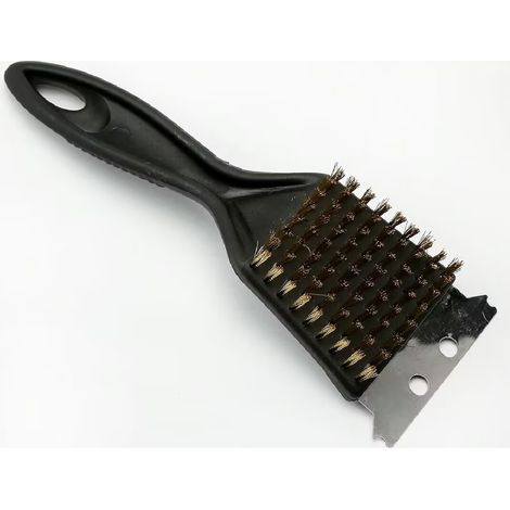 Brosse métallique en acier inoxydable pour barbecue, outil de nettoyage avec grattoir pour barbecue à charbon, barbecue électrique, fumoir (cuivre) (1/5)