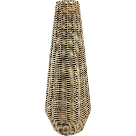 Vase décoratif imitation rotin naturel pour intérieur élégant - naturel effet rotin clair (1/3)