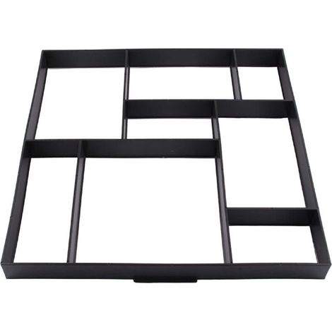 Moule à pavés en plastique 60 x 50 cm, pavés de taille moyenne, moules à béton, pierres, dalles de jardin, allée, pavage, moule pour chemin, fabricant de trottoirs (1/4)