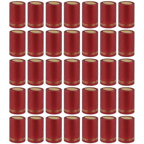 200 Stück Schrumpfkapseln für Weinflaschen, Schrumpffolien, Staubschutzhüllen-4.8X3.3X3.3CM-Red (1/3)