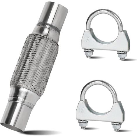 EFUTURETIME Flexible Exhaust Pipe 45 mm Stainless Steel 150 × 250 mm (1/4)