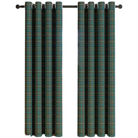 [JAMAIS UTILISÉ]Rideaux Panneaux à Carreaux Écossais et Rayures - Filtration Lumière - Style Maison de Campagne - pour Cuisine/Salon (1/4)