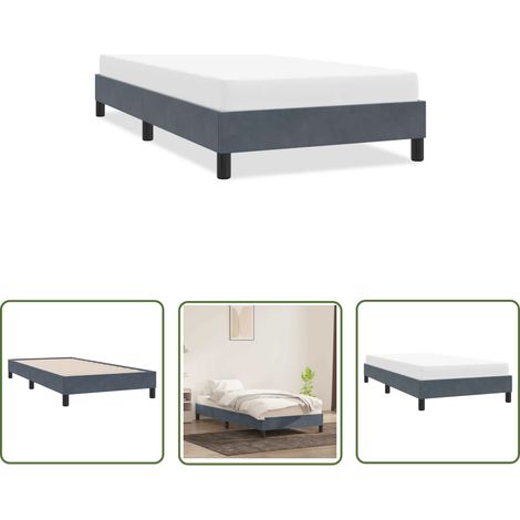 vidaXL Bettgestell ohne Matratze Dunkelgrau 90x220 cm Samt (1/5)