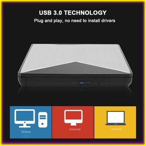 keenso Lecteur DVD externe Drive CD / DVD Externe POUR Ordinateur PORTABLE, Lecteur CD DVD DVD ENLIME ALLIAM informatique portable (1/5)